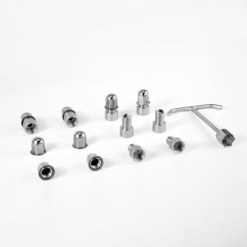 Image of 17 inch Polished Stainless Steel Dually Wheel Simulator for 2011-2025 Chevry Silverado|GMC Sierra 3500HD,4pcs Nice Looking Bolt On Wheel Cover,8 Lug 5 Hand hole Hubcap with Installation Tool Kit