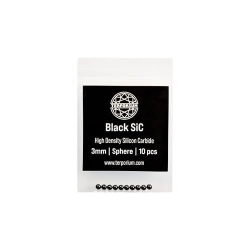 Terporium 3mm SiC Spheres (Pack of 10) | 100% Silicon Carbide | Smooth Flawless 3mm Round Beads Without Holes | Perfect for Arts Crafts & Jewelry