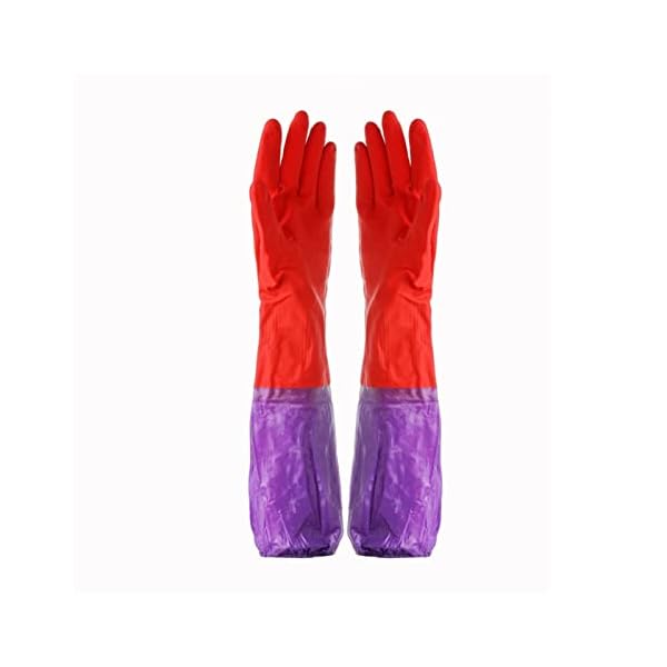 fanwen Kitchen Supplies Gummihandschuhe Lange Samtband Winter Haushalt Handschuhe Geschirrspülgummi wasserdichte Warme…