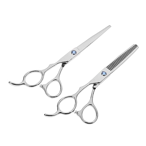 Gogogmee 2 Piezas Tijeras para zurdos scissors Tijeras de peluquería para zurdos Herramientas de corte de pelo zurdo Tijeras de peluquería zurdos herramientas para cortar el cabello Silver