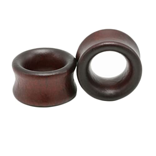 Stfery Tunnel Piercing Oreilles 10mm, 2 Pièce Plug Tunnel Oreille en Bois Brun Tunnel Boucle D Oreille Bois Creux Brun