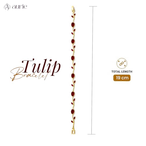 Image of Aurie Tulip Bracelet for Women & Girls | Anti Tarnish Stainless Steel Floral Bracelet |Party and Daily Wear Jewellery