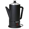 Presto 02815 12-Cup Cordless Coffee Percolator - Stainless Steel, Modern Design, Easy Pour Spout, Stay-Cool Handle, Matte-Black