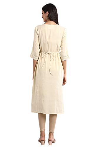 Image of Aurelia Women Striped Rayon A-Line Kurta