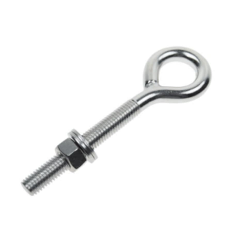1/4”x4”, 1/4”x6”, 3/8"x6”, 1/2”x4”, 1/2” x 6” T316 Stainless Steel Welded Eye Bolt Hooks with Double Washers and Nut Screw Eyes Threaded Bolts Screws Nuts and Bolts Lag : 1, 2, 5, 10, 20, 25 & 50 pcs