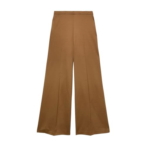 Image of Marks & Spencer Solid Wide Leg High Rise Elasticated Trousers
