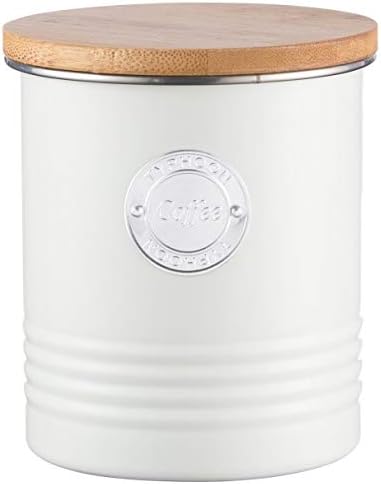 Typhoon Living 1 Litre Coffee Canister  Cream, Steel, 11 x 11 x 13.5 cm
