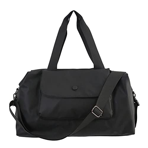 Travel Men Short Haul Duffle Portable Large Capacity Women Sports Fitness Bag (Black)