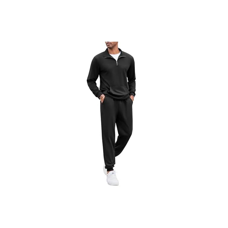 COOFANDY Men’s Tracksuit 2 Piece Quarter Zip Sweatsuit Sets Casual Athletic Running Jogging Suits