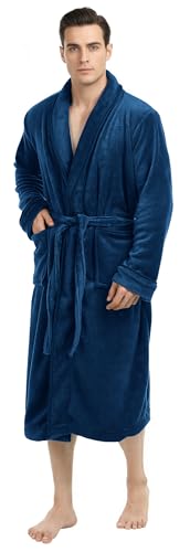 NY Threads Mens Robe, Luxury Plush Fleece Mens Bathrobe, Spa Bath Robe for Men