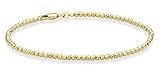 Miabella 925 Sterling Silver Diamond-Cut 2.5mm Round Bead Ball Chain Anklet Ankle Bracelet for Women...