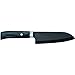 Kyocera, Coltello Santoku, 14 cm, Lama Nera in Ceramica Zirconia, Legno Nero