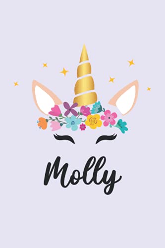 Molly: Personalized Name Notebook | Wide Ruled Paper Notebook Journal | For Teens Kids Students Girls| For Home School College | 6x9 inch 120pages