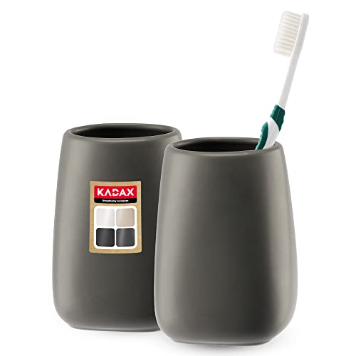 KADAX Vasos de baño de cerámica para cepillos de dientes, portacepillos de dientes, taza de agua,...