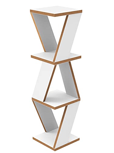 Image of Home Sparkle Triangular Corner Wall Shelf MDF Wall Shelf Rack Wall Mounted Floating Shelves (White)
