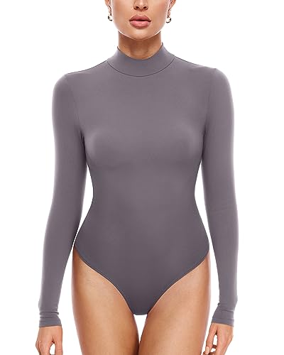 下着・アンダーウェア Classic wool cashmere turtle bodysuit Amazon.com: INLYRIC Women's Natrelax Long Sleeve Bodysuit Mock