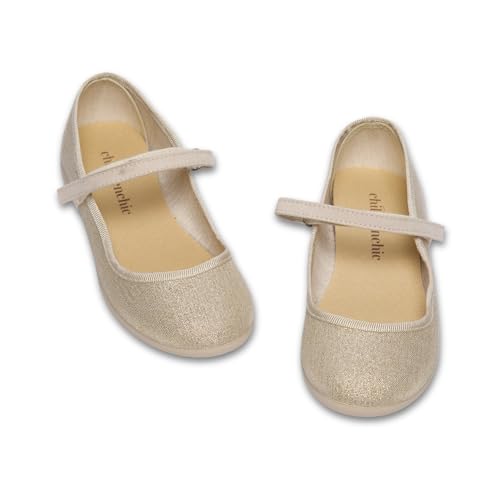 Mary Jane Shoes for Girls – Classic & Comfortable Dress Shoes for Toddlers & Kids – Perfect Flats for School, Play, and Special Occasions (Shimmer)