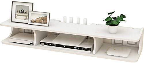 2-stufiger Wand-WLAN-Router Set-Top-Box Multimedia-Aufbewahrungsregal TV-Regal Wandregal Schwimmendes Regal TV-Konsole TV-Ständer, weiß