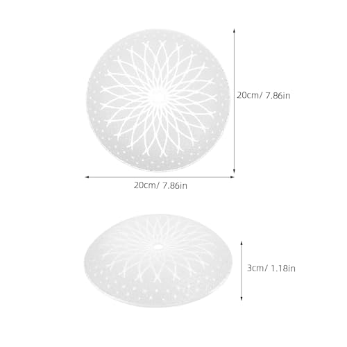 Image of jojofuny Ceiling Lamp Shade Decorative Ceiling Tiles Clear Light Cover Fixture Cover Pendant Lamp Shade Lighting Fixture Shade Led White European Style Glass Need to Connect