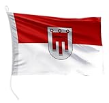 FLAGLY Premium Bootsfahne Vorarlberg 20 x 30 cm - 115g/m² Stoffgewicht - gedruckt, robust mit Strick & Schlaufe, Bootszubehör Motorboot (20 x 30 cm - Vorarlberg)