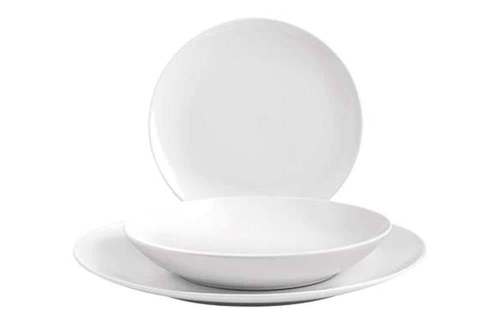 H&H 18 pièces de vaisselle Hollywood en New Bone China Coupe blanc
