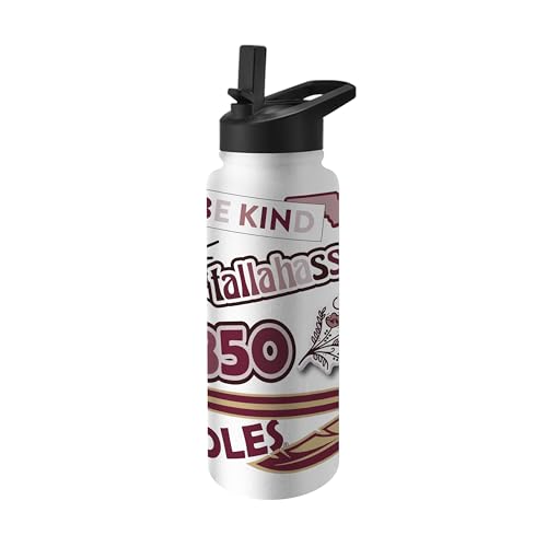 Image of Logo Brands NCAA Native 34 oz Quencher Water Bottle - | Local Icons Design | Double-Wall Insulated| Leak-Proof Lid & Built-In Straw