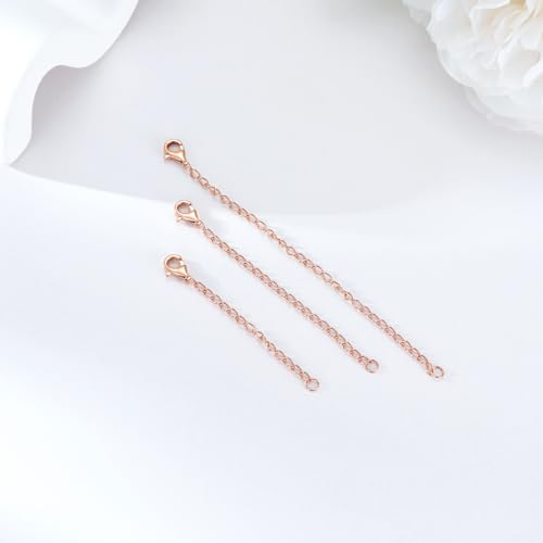 Image of 14K Gold Durable 1.5 inch /2 inch /3 inch Chain Extender, Yellow /White /Rose Gold Removable Necklace Chain Extension with Sturdy Lobster Clasp, Adjustable Extender Chain for Necklace Anklet Bracelet
