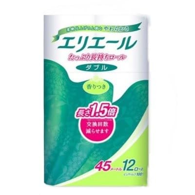 エリエール トイレットティシュー 長持ち 45m(ダブル)12R×3パック(36個)