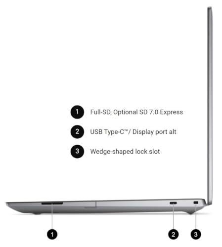 Image of Dell Precision 5690 Mobile Workstation 16 inch OLED Touch Laptop, Intel Core Ultra 7-165H, 32GB RAM, 2TB NVMe SSD, NVIDIA RTX ADA 5000 16GB, HDMI, USB-C, Wi-Fi 7, Windows 11 Pro, AI Copilot, Gray