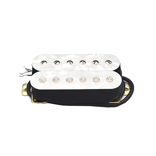 Rozilo Electric Guitar Humbucker Pickups Double Coil Guitar Bridge Pickups White Pearl 52Mm #TOP9