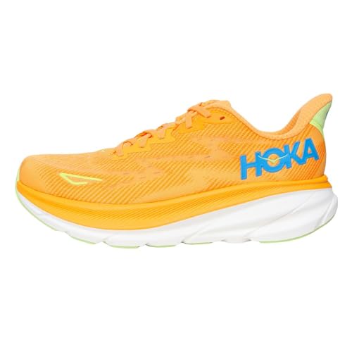 Image of Hoka Men's Clifton 9 Sneaker, Solar Flare /Lettuce, 10 Wide