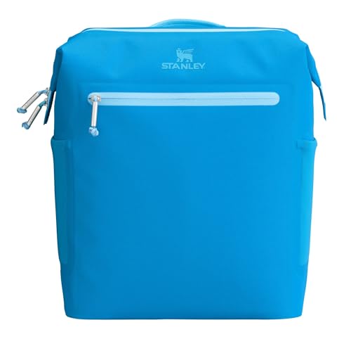 Stanley All Day Madeleine Midi Backpack Soft Cooler 14.8 Quarts | 20 Can Cooler with Handle and Shoulder Straps | Stays Cold for a Day | Insulated Travel Bag with Zipper | BPA-Free | Azure
