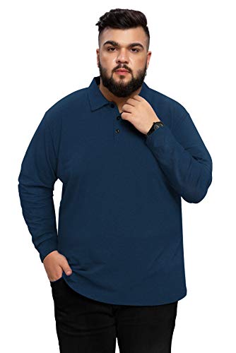 Aiyino Men's L-5XL Big and Tall Classic Fit Short Sleeve Solid Soft Cotton Polo Shirt