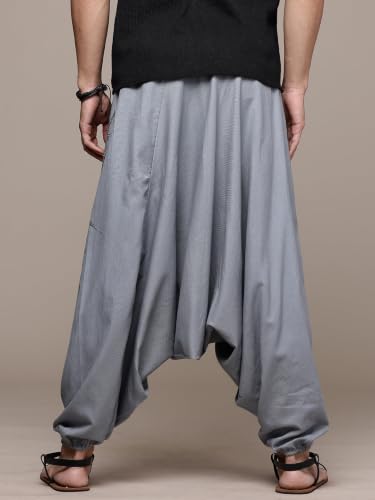 Image of The Veshti Company Printed Harem Pants for Men's Cotton Hippie Style Baggy Boho Yoga Pajama Pant with Pocket