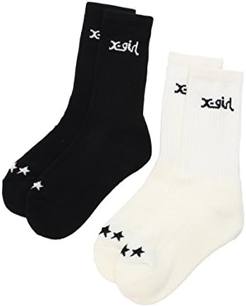 Amazon Co Jp エックスガール X Girl ロゴ 2パック ミドルソックス Logo 2p Middle Socks スニーカーソックス 靴下 Xgirl レディース Fw18 ファッション