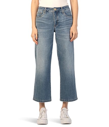 KUT from the Kloth Charlotte High-Rise-Fab Ab-Culottes in Expedited - Jeans for Women - Cotton-Blend Fabric