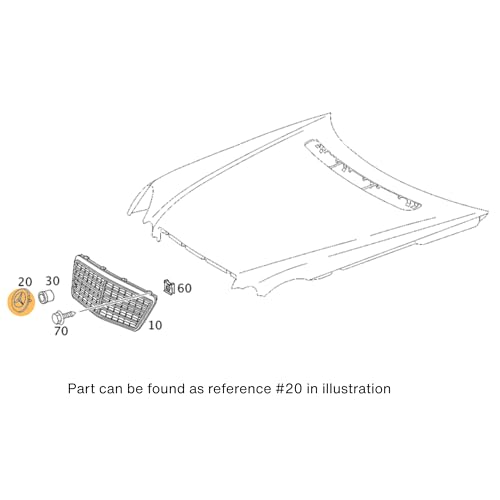 Mercedes Benz Genuine Vehicle Hood Star Emblem Badge (221-817-00-16, Chrome and Blue Laurel Wreath)