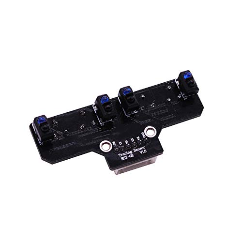 Taidacent Car Robot 4 Way Tracking Module Line Patrol Optical Tracking Sensor Infrared Tracking Black and White Line Recognition (Module with Cable)