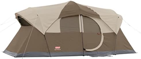 Coleman WeatherMaster 10-Person Tent with Rainfly & Room Divider, Spacious Weatherproof Family Tent with Carry Bag