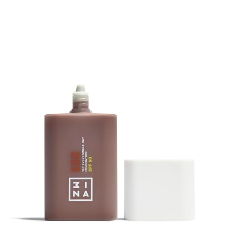3INA MAKEUP - The Every Single Day Foundation SPF 50 608 - Głęboki do neutralnego odcienia skóry podkład - filtrem SPF 50 i 2% zawartością Niacynamidu - Vegan - Cruelty Free