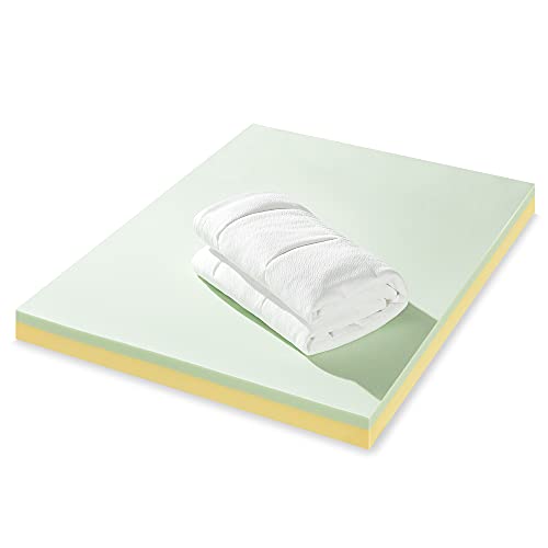Image of Zinus 4 Inch Cloud Memory Foam Mattress Topper, Quilted Plush Mattress Topper, Green Tea Memory Foam Mattress Topper, Full