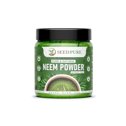 Seedpure Neem Powder | Organic farm Skin Detox for Clear Hair & Gut Health – 100g