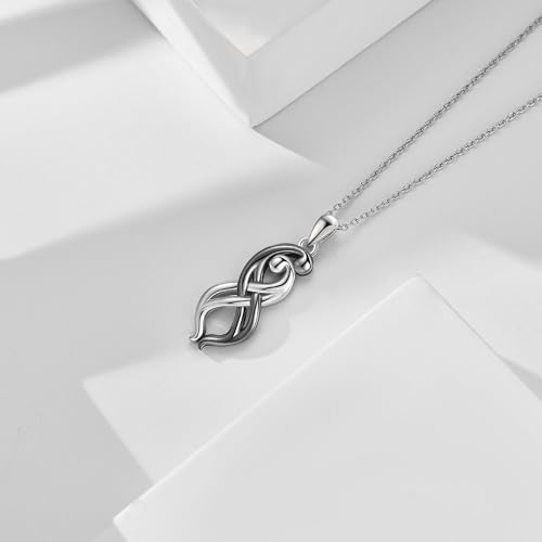 YAFEINI Hug Couple Necklace 925 Sterling Silver Hug Pendant Necklace Anniversary Jewelry for Women Wife Lover3