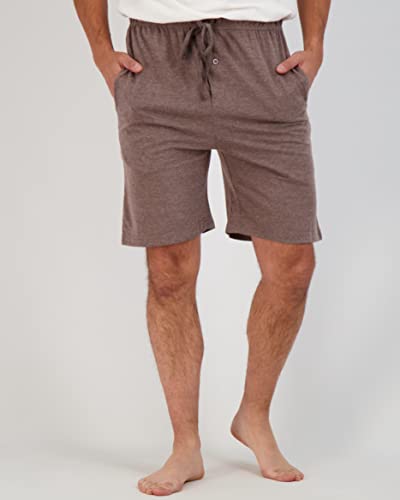 Real Essentials 3 Pack:Mens Cotton Ultra-Soft Knit Sleep Pajama Shorts & Lounge Wear (Available In Big & Tall)