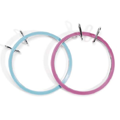 Darice, 1 Piece, Spring Tension Hoop, 5 inch, Blue and Mauve assorted