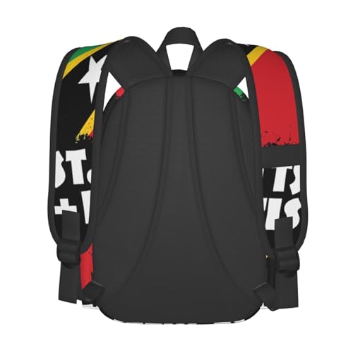 St Kitts And Nevis National Flag Laptop Commuter Backpack Shoulder Bag Casual Back Pack Daypack Bags With Side Pockets For Work Travel Daily Use3