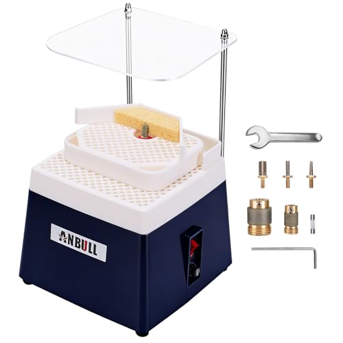 ANBULL Upgrade Stained Glass Grinder Dual-Layer Glass Grinding Machine 110V 4200RPM Portable Stained Grinder Tool Kit with 5/8 1 1/4& 1/8 Diamond Bits for Processing Art