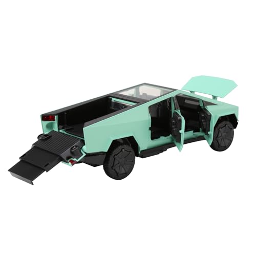 Cybertruck Toy Trucks for 3 4 5 6 7 Year Old Boys 1:32 Diecast Metal Pickup Truck Toys for Boys Age 3-8 with Pull Back Toy Cars Gift for Kids (Green)