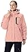 YSENTO Damen Winter Fleece wasserdichte Skijacke Outdoor Verdickte Softshell Warm Winddicht Wandern Funktionelle Atmungsaktive Jacke mit Abnehmbarer Kapuze(Rosa,M)