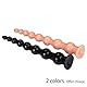 450mm Analkugeln Analkette mit 8 Anal Beads,Extra Lang Anal Dildo XXL mit Dildo Saugnapf,Analplug für Frauen Männer XXL,Anal Kugeln Anal Plug Butt Plug Analhaken Diloschwanz für Frauen (Schwarz)